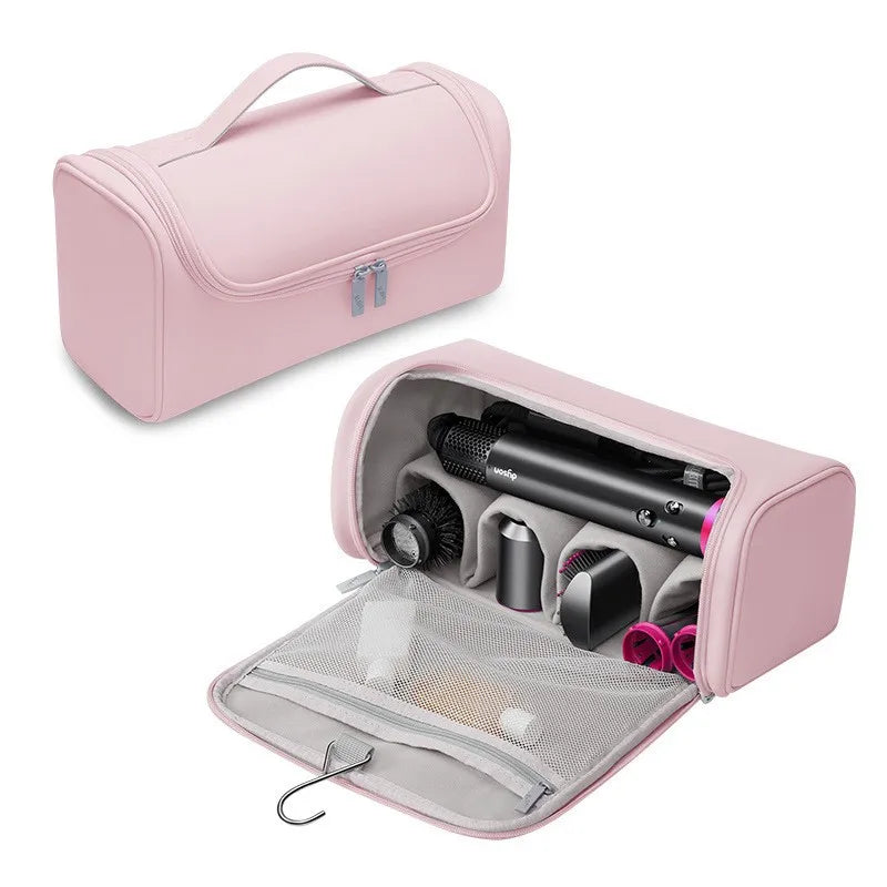 Large Capacity Curling Iron & Hair Dryer Storage Bag – Waterproof, Non-Slip Hanging Pouch with Hideable Hook