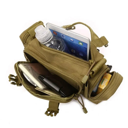 Molle Duffel Waist Bag - Waterproof Fanny Pack, EDC Utility Pouch, Camera Bag with Shoulder Strap and Hand Carry