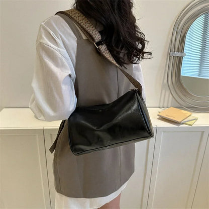 Vintage PU Leather Boston Handbag – Small Women’s Crossbody Purse for Casual Travel & Fashion