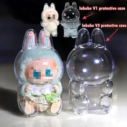 Labubu Blind Box Protective Cover — Thickened Transparent Dust Bag for Pendant Dolls, Vinyl Doll Storage (1-4PCS)