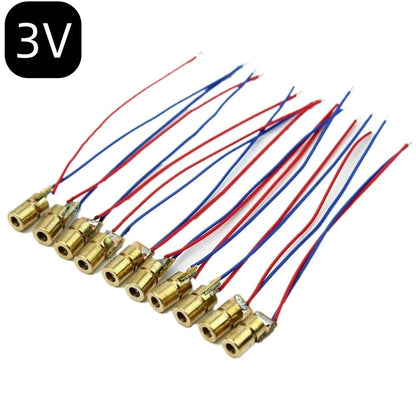 10/20PCS Mini Red Laser Diode Module - Adjustable 650nm 3V/5V 5mW Laser Pointer with Copper Head