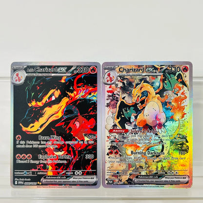 Ash’s Charizard ex Holographic Card – 0006/1025 English Foil Texture Anime Collectible Card