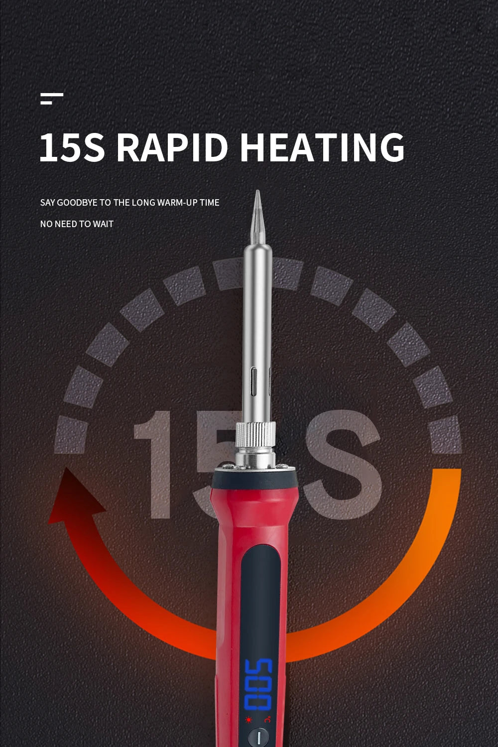 80W Soldering Iron Kit – Adjustable Temperature with LCD, Ceramic Heater, Soldering Tips & Tweezers