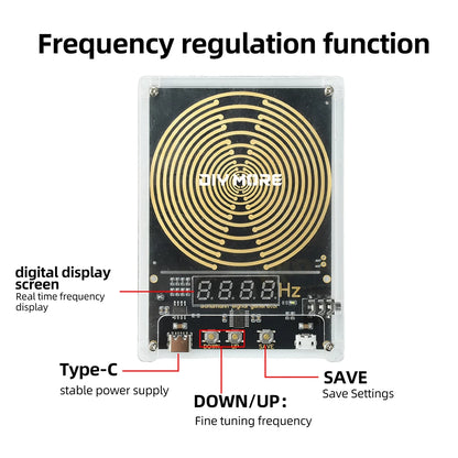 7.83Hz Schumann Wave Generator - Adjustable 0.01–99999Hz Sine Wave Signal Generator with USB-C Interface
