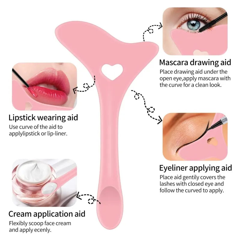 Multi-Functional Eyeliner Stencil Wing Tips - Silicone Makeup Aid for Mascara, Lipstick, and Eyeliner - Reusable Makeup Tools for Precision
