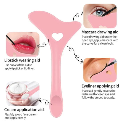 Multi-Functional Eyeliner Stencil Wing Tips - Silicone Makeup Aid for Mascara, Lipstick, and Eyeliner - Reusable Makeup Tools for Precision