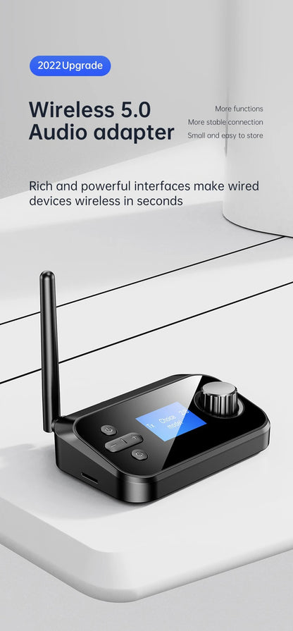 Multi-Function Bluetooth Audio Transmitter & Receiver | 3.5mm AUX, Optical, Coaxial Wireless Adapter DAC Converter for TV & PC