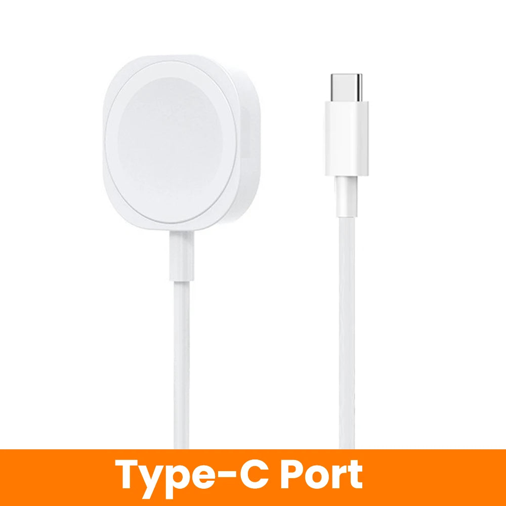 1M Magnetic Apple Watch Charger Cable - USB and Type-C Charging Cable for Apple Watch Series 2–11, SE and Ultra
