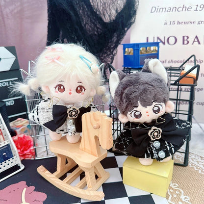 Labubu Doll Accessories — 17cm Luxury Woolen Shawl Suit & Skirt Set with Messenger Bag & Loafers