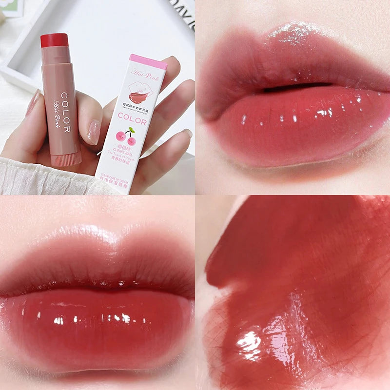 Cute Red Tint Lipstick Set – Moisturizing Colored Lip Balm with Anti-Drying & Fade-Resistant Lip Care Cosmetics