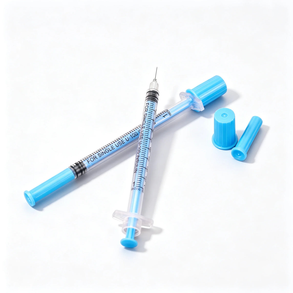 U-100 Insulin Syringes - 1ml Sterile Disposable Injection Tools in Purple, Pink, Blue, Green, Orange & Black for Beauty Machines