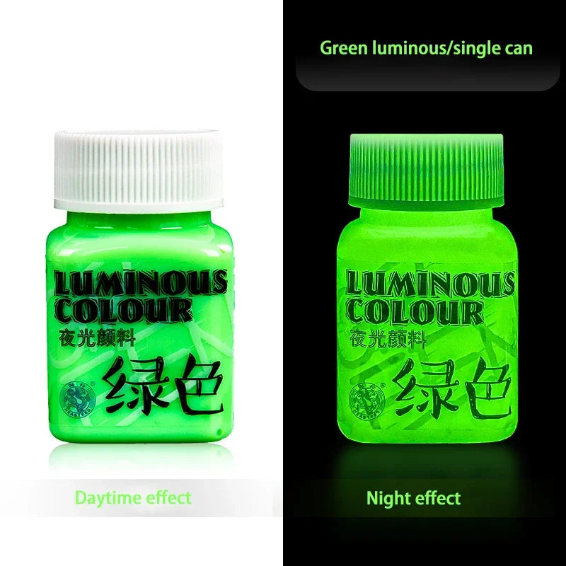 58ML Fluorescent Acrylic Luminous Pigment - Glow-in-the-Dark Paint for DIY, Festival, Party & Wall Decoration