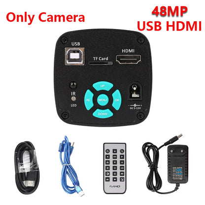 1080P 4K Digital Microscope — Full HD Industrial C-Mount Camera for PCB Welding & Mobile Phone Repair Stand