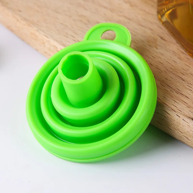 Folding Silicone Engine Funnel - Automotive & Home Use Liquid Funnel for Detergent & Tools