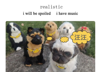 Simulation Electric Pet Dog Toy - Voice Control, Walking & Nodding Plush Robot with Music for Kids