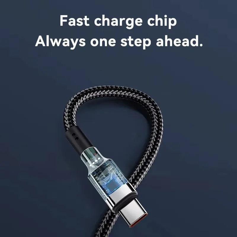 120W USB-C to USB-C Fast Charging Cable - PD Quick Charge Cable for iPhone, Xiaomi & Samsung Devices