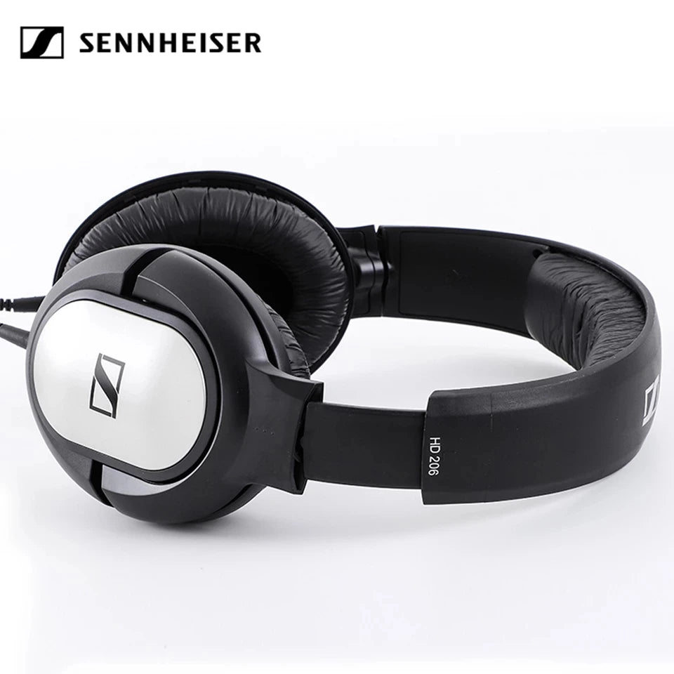 Sennheiser HD 206 Wired Headphones – Deep Bass Stereo Noise-Isolating Earphones for Sports & Gaming