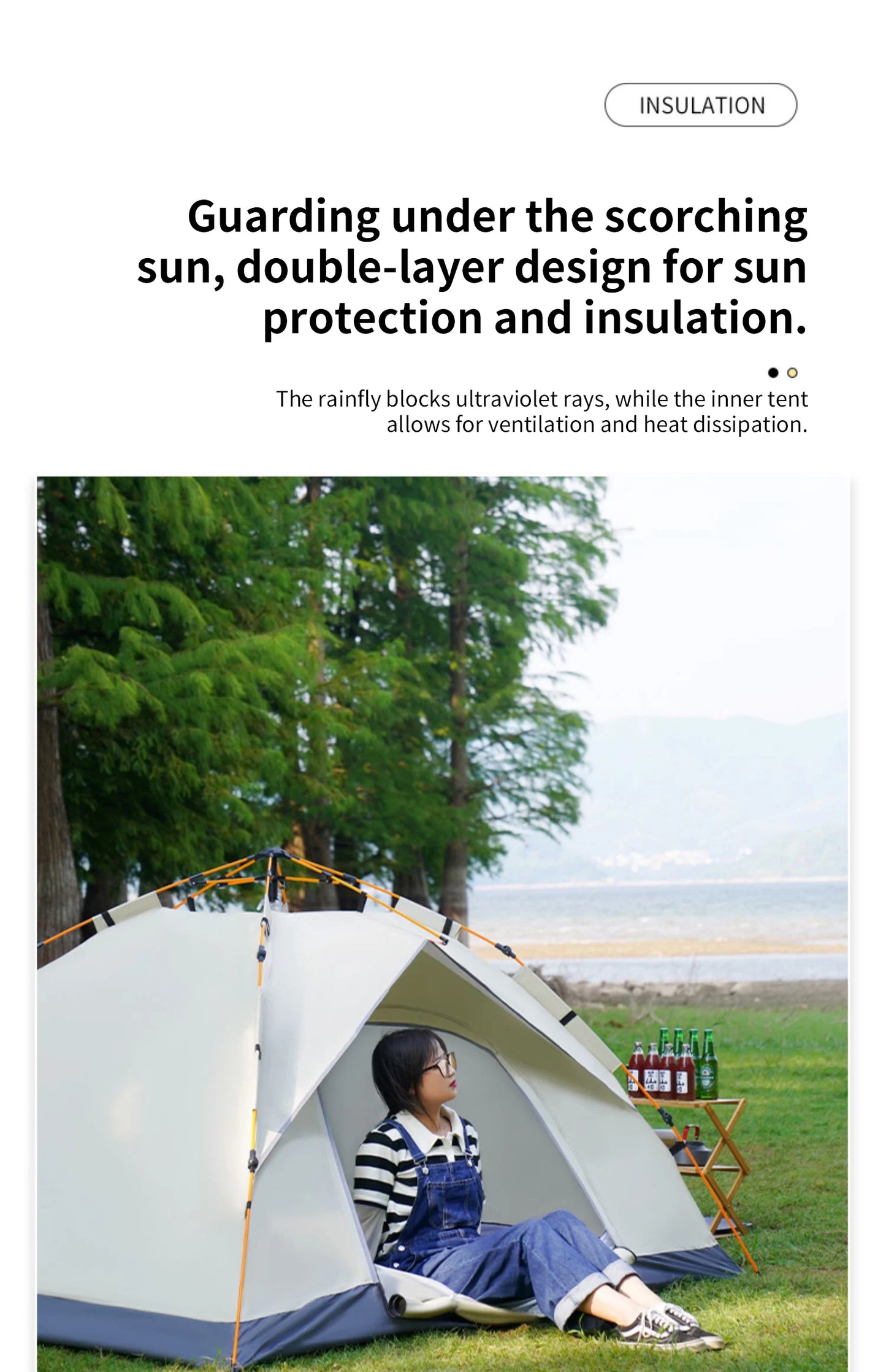 Outdoor Folding Tent – Fully Automatic Quick Open, 3-4 Person Self-Driving Camping Tent, Rain & Sun Proof, Portable