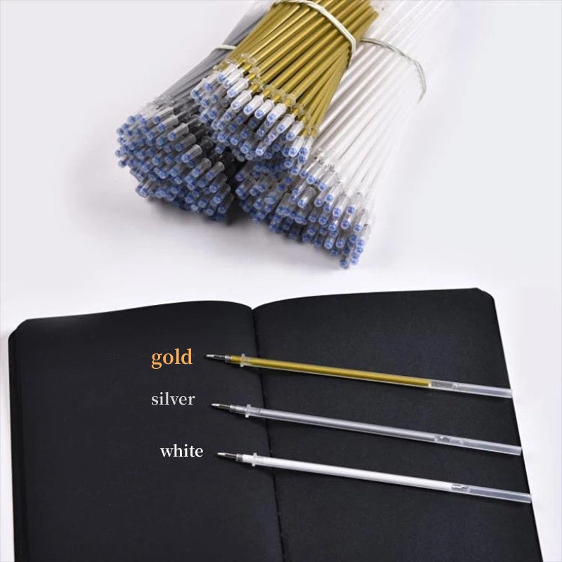 12pcs Set 0.8mm Metallic Paint Markers – Permanent Gold, Silver & White Pens for Graffiti, Writing & Drawing