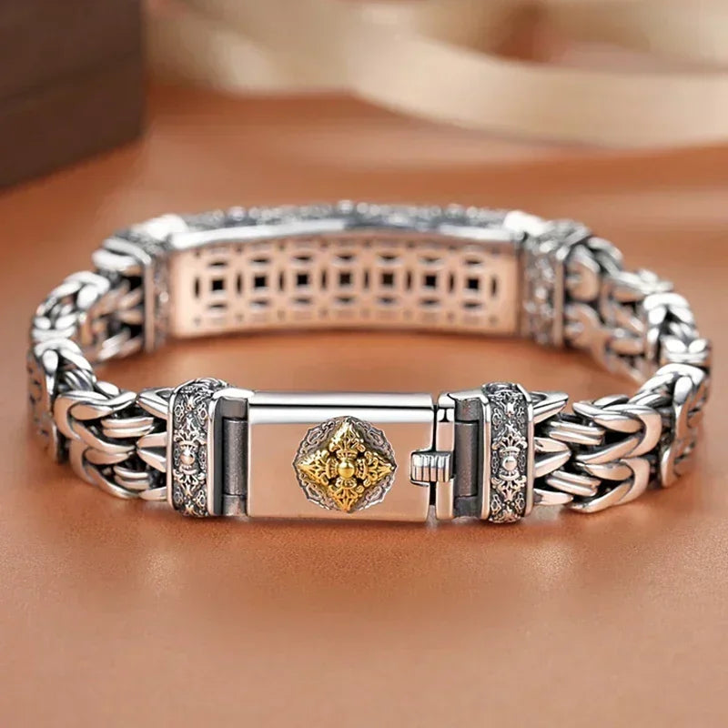 Retro Silver Chain Bracelet - Fashionable Men's Jewelry with Creative Personality Style