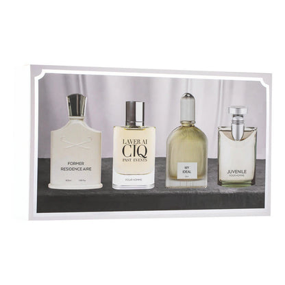 Brand Men's Perfume 100ml Gift Box - Four-Piece Set with Lasting Fragrance Body Spray, Fresh Plant Floral Scent and Pheromones