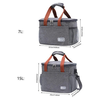 Large Capacity Thermal Insulation Lunch Bag – Oxford Cloth Food Storage Picnic Tote, Portable Cooler Box Bag