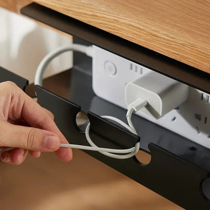 Under-Desk Cable Management Tray with Clamp – Sturdy, Spacious Power Strip and Cord Holder, No Drilling Required