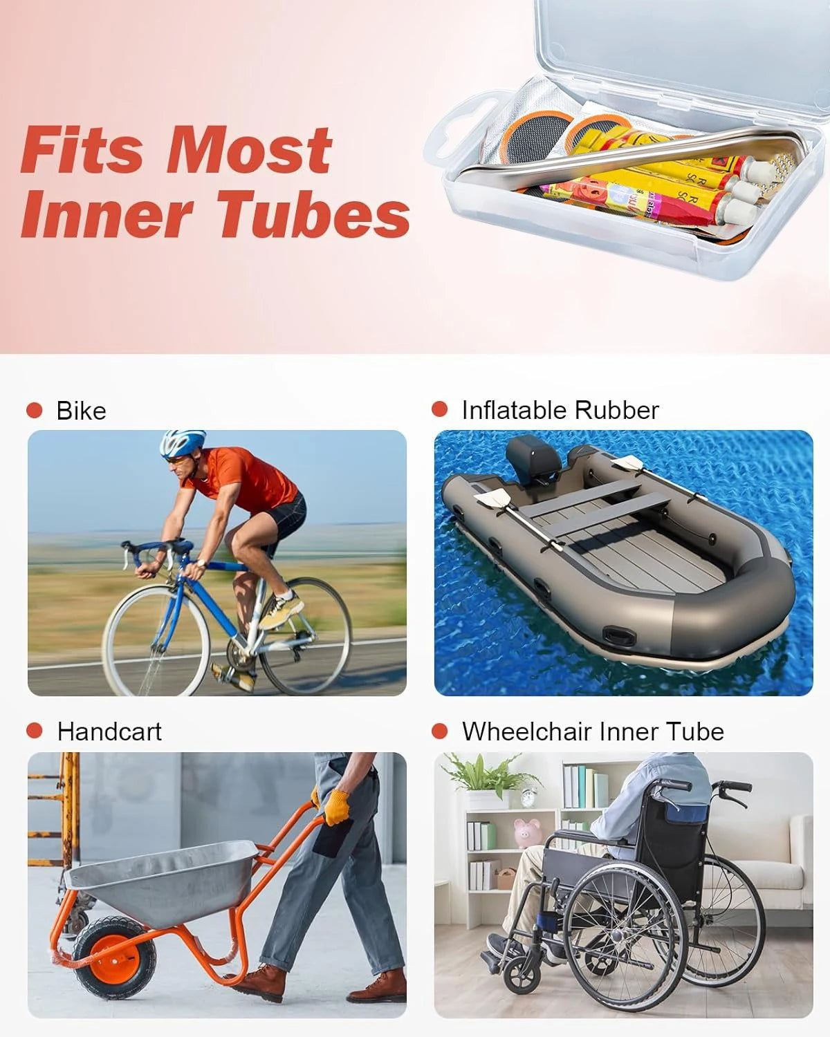 Bike Tire Repair Kit – Patches, Grinding Film, Crowbar & Multifunctional Tools for Cycling Repairs