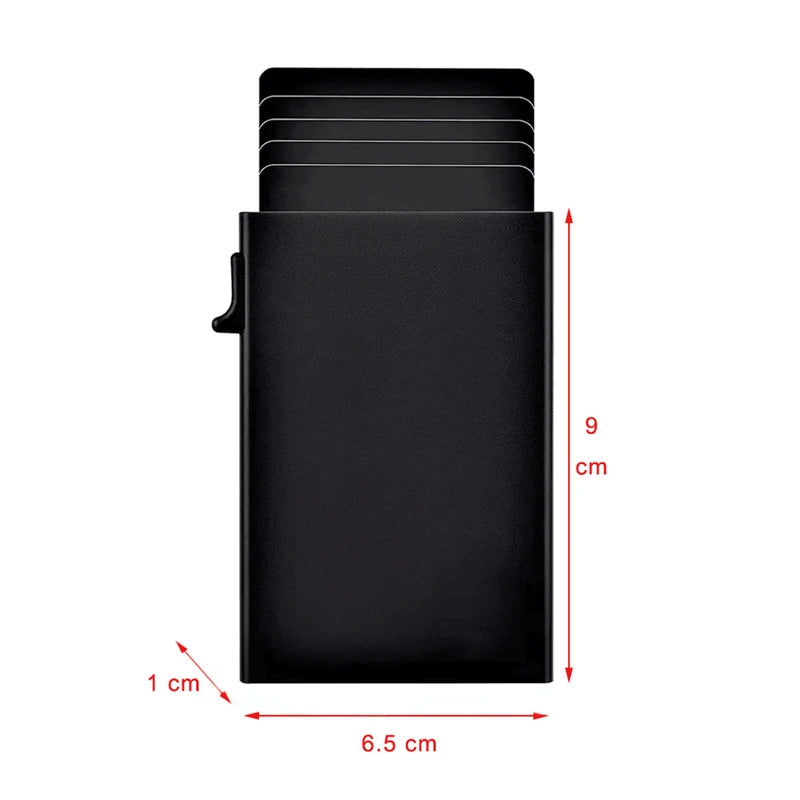 Anti-Theft RFID Aluminum Card Holder – Minimalist Smart Wallet Metal Case for Card Protection