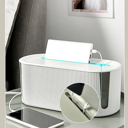 Nordic Plug Board Storage Box - Stylish Cable and Socket Organizer with Wireless WiFi Router Bracket