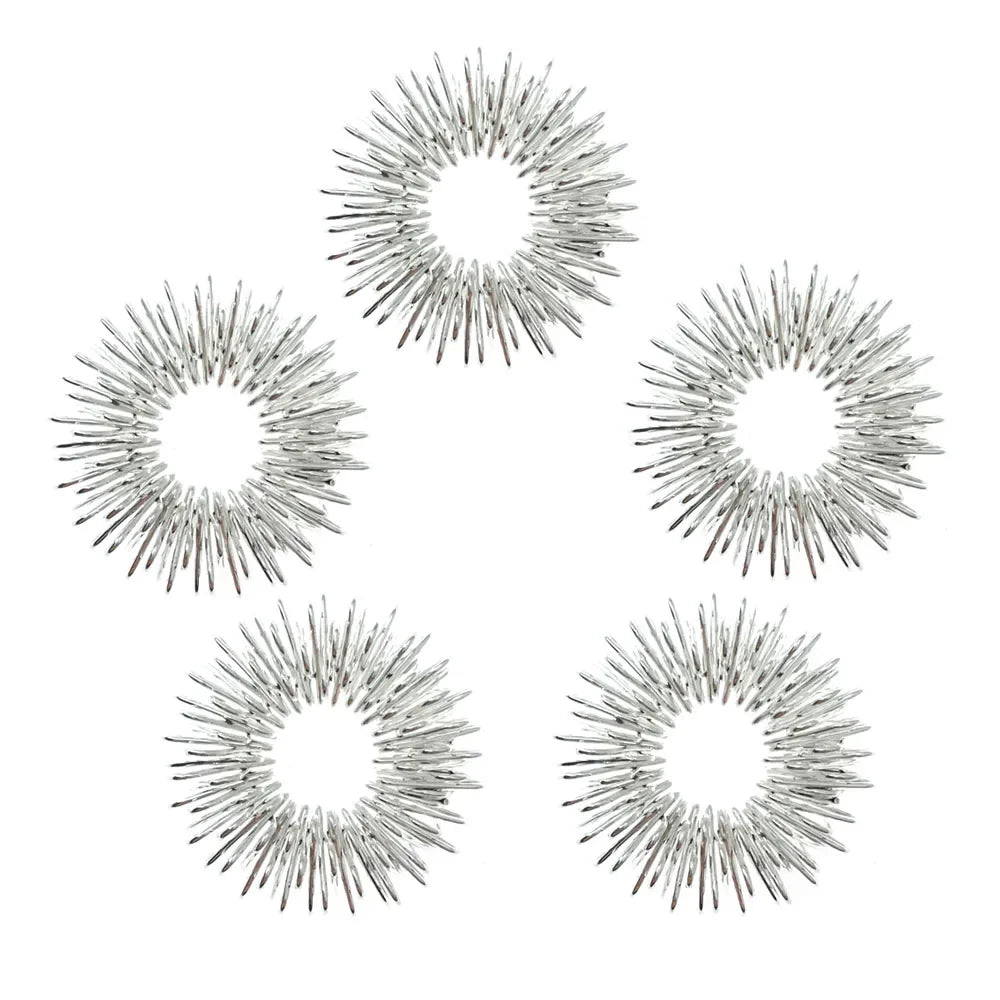5–15pcs Spiky Acupressure Finger Rings – Sensory Stress Relief Massager Fidget Toys for Teens & Adults
