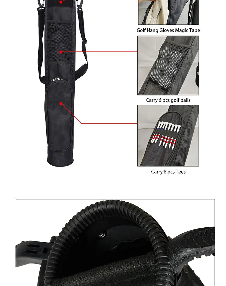 Lightweight Golf Club Bag with Bracket - Waterproof Stand Carry Bag, Golf Gun Rack Design