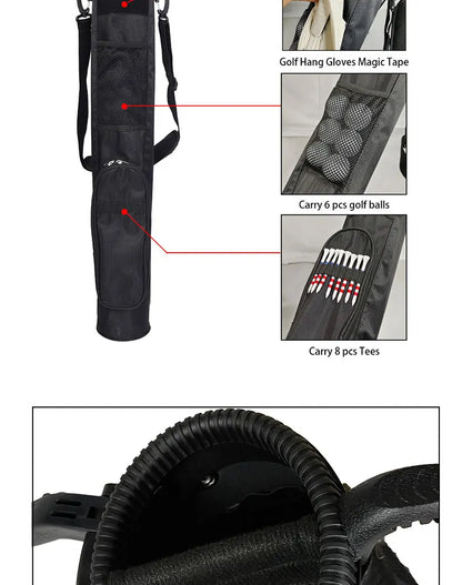 Lightweight Golf Club Bag with Bracket - Waterproof Stand Carry Bag, Golf Gun Rack Design