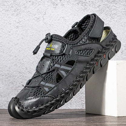 Men's Summer Mesh Sandals - Lightweight Outdoor Roman Clogs & Casual Beach Slippers