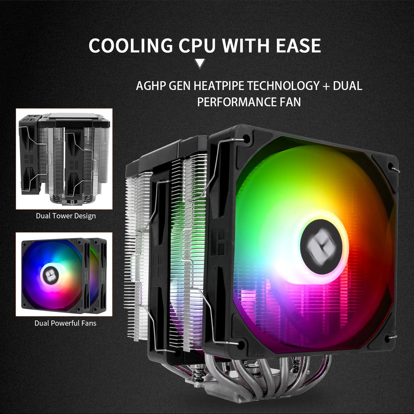 Thermalright Peerless Assassin 120 ARGB CPU Air Cooler – High Performance Dual Tower Cooler for Intel LGA1851/1700/1200/115X & AMD AM4/AM5 Black Edition