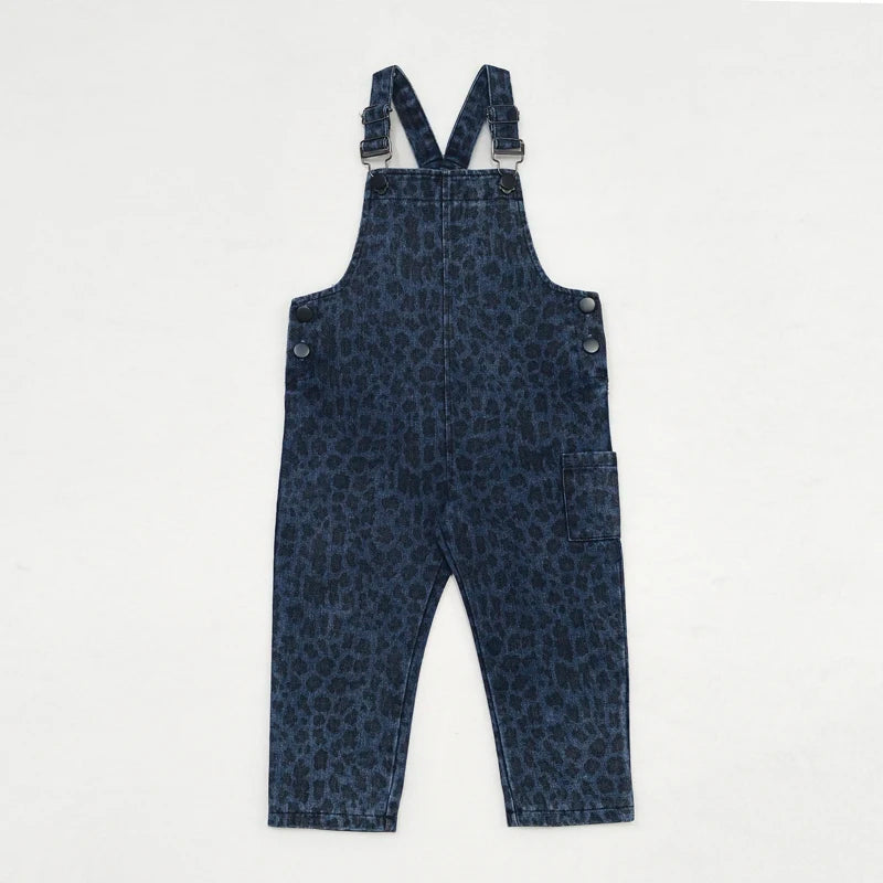 AW26 Denim Leopard Kids Clothing Collection - Boys Girls Dress Skirt Shirt Vest and Overalls Fashion Set