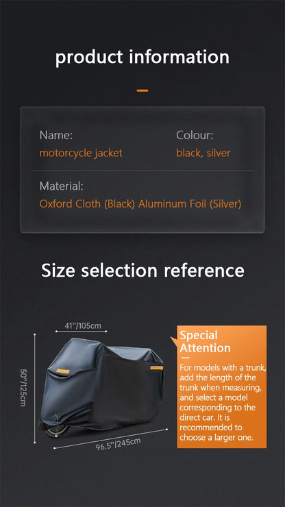Thick Oxford Motorcycle Waterproof Cover – Universal Outdoor Dustproof, Rainproof, Sunshade & UV Protective Motorbike Cover
