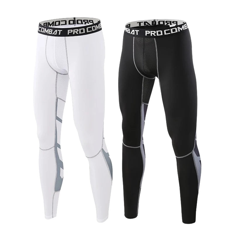 Versatile Performance Gear: Men's Lycra Compression Pants - Ideal for Cycling, Running, Basketball, Soccer - Elasticity Sweatpants for Fitness, Tights Legging Trousers with Rash Guard