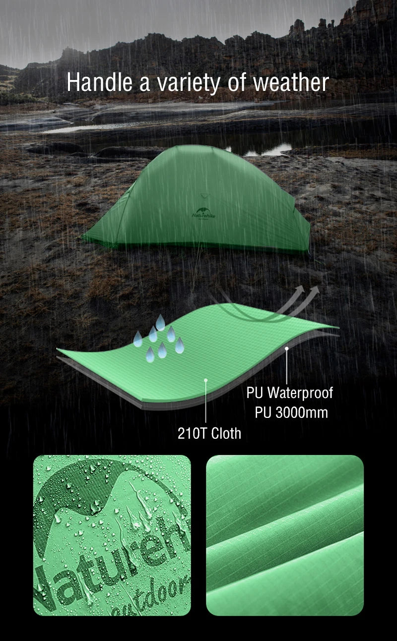 Naturehike Cloud Up 2-Person Camping Tent – Waterproof, Ultralight, Easy Build Beach Tent for Hiking & Backpacking Outdoors