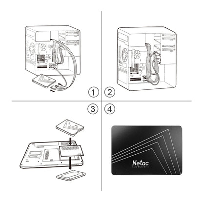 Netac 2.5'' SATA SSD – 128GB to 4TB Internal Solid State Drive for PC, SATA3 Hard Drive