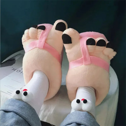 Funny Winter Couple Slippers - Soft Warm Cotton Home Slides