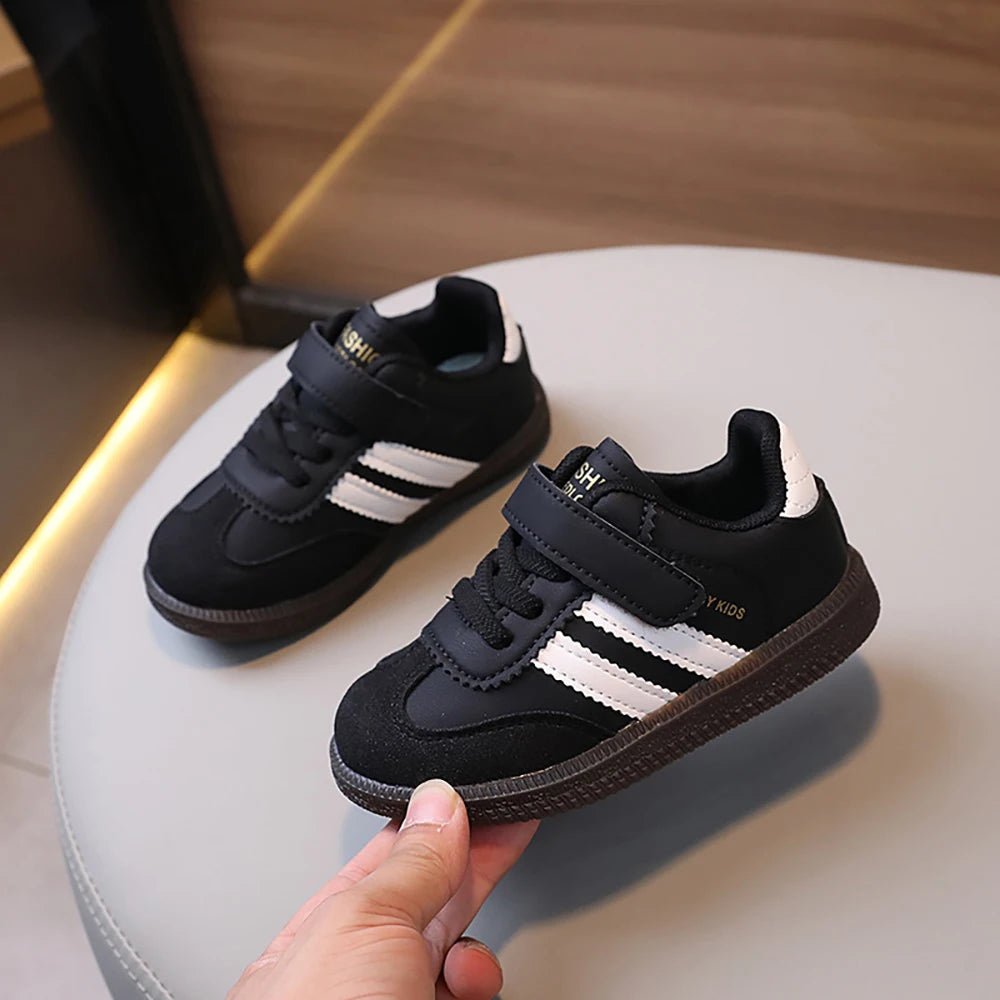 Children’s Fashion Sport Shoes – PU Leather Ergonomic Soft-Soled Sneakers for Boys and Girls