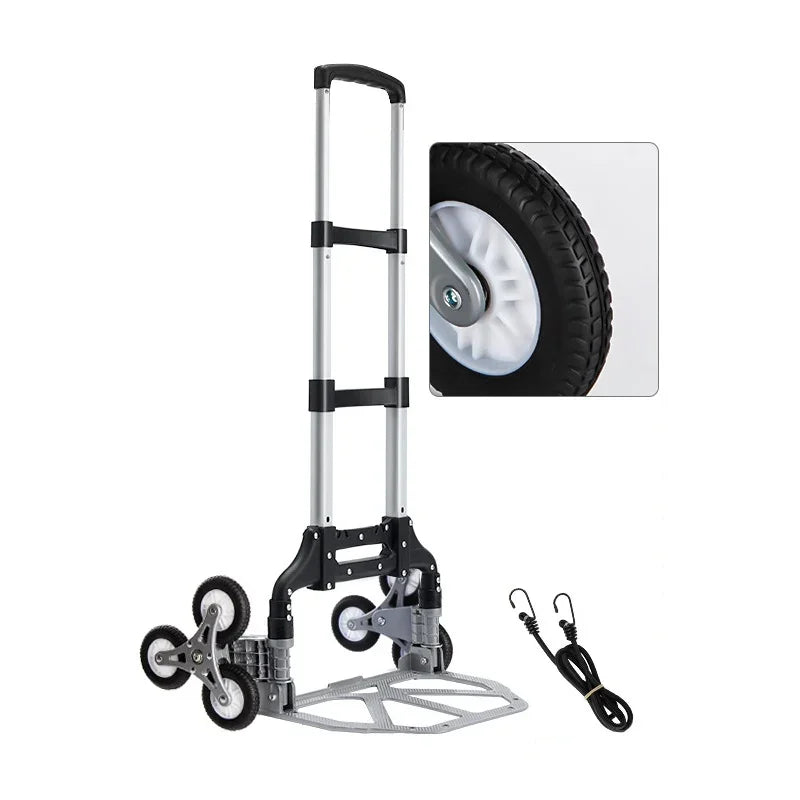 GIANXI Folding Shopping Cart with Wheels – Portable Aluminum Alloy Trolley for Outdoor & Stair Climbing