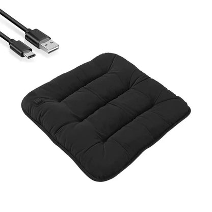 Plush Heated Seat Cushion - Quick-Heating 12V Electric Seat Pad for Cars & Home Use