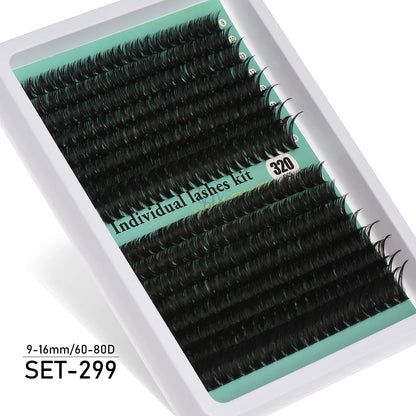 Individual Cluster Lashes – 20-100D Natural Look DIY Eyelash Extensions, 280pcs Mixed Tray Volume Lashes
