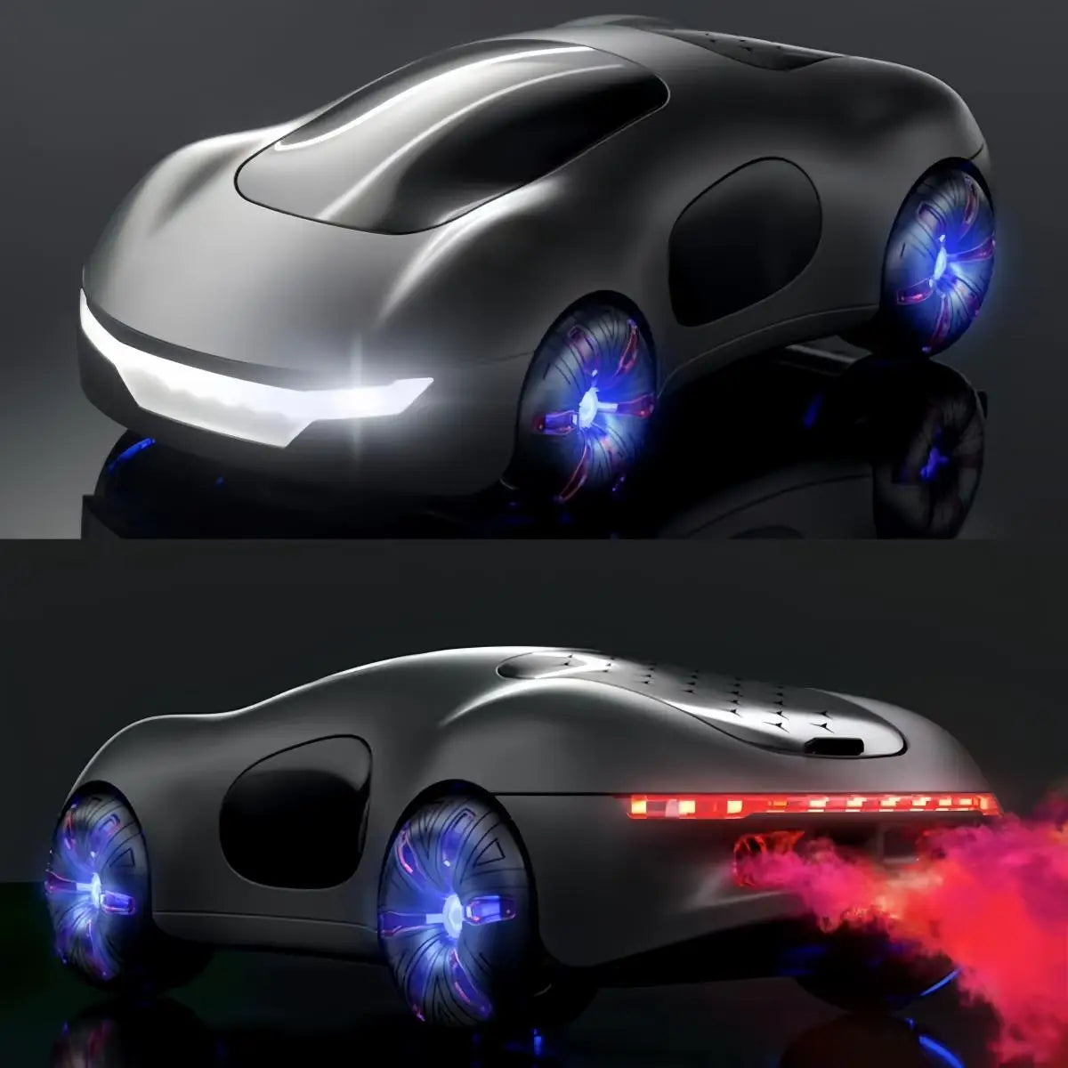 NEW Cool Sports Car Remote Control – Dual Spray, Sound & Lights, 4WD Sci-Fi Concept Car for Kids
