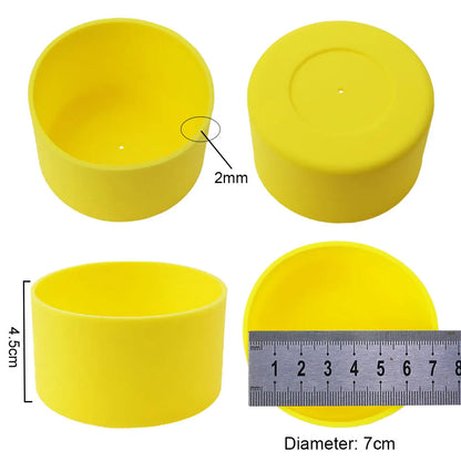 17 Colors 7.0CM Silicone Cup Bottom Cover – Heat Insulation Coaster Sleeve & Anti-Slip Water Bottle Sleeve