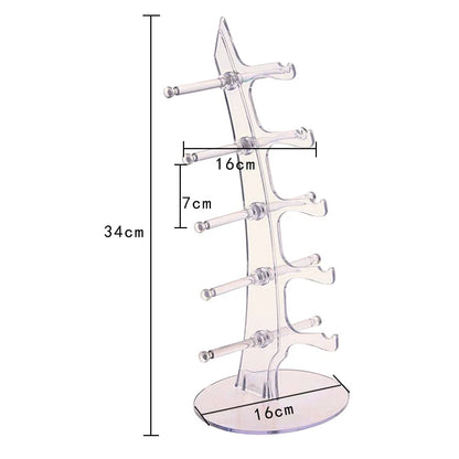 Sunglasses Display Holder – 5-Layer Clear Stand for Counters and Packaging