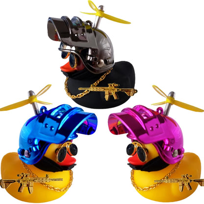 Yellow Duck Helmet Motor Accessory for Bikes and Cars - Quirky Duck Car Interior Decoration Without Lights