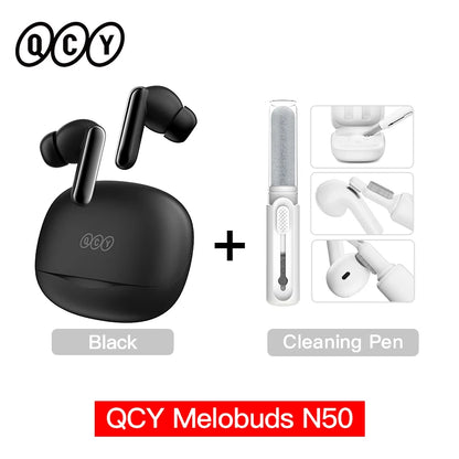 QCY Melobuds N50 Wireless Earphones – Bluetooth 5.4, ANC, 6-Mic Clear Call, Multipoint Connection Earbuds
